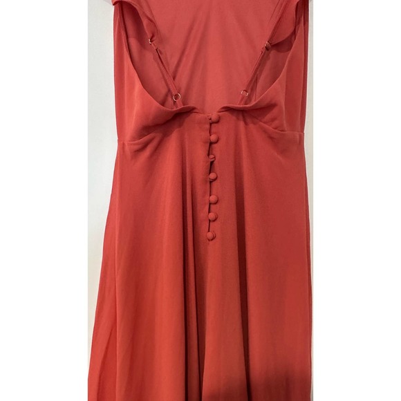 Lulus Flutter Strap A-line Chiffon Gown In Rusty Rose Dress sz XS - Picture 7 of 8